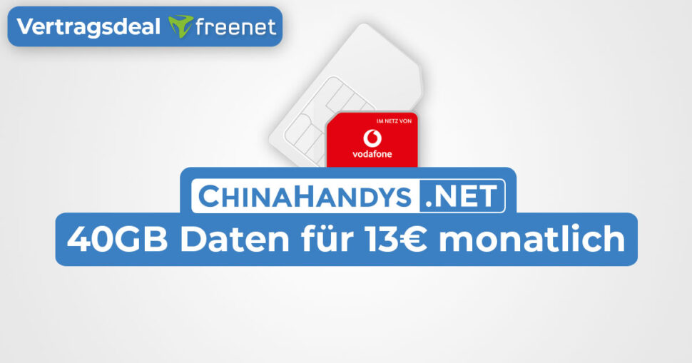 Freenet Vodafone 40GB September 2023 Vertrag Deal Banner