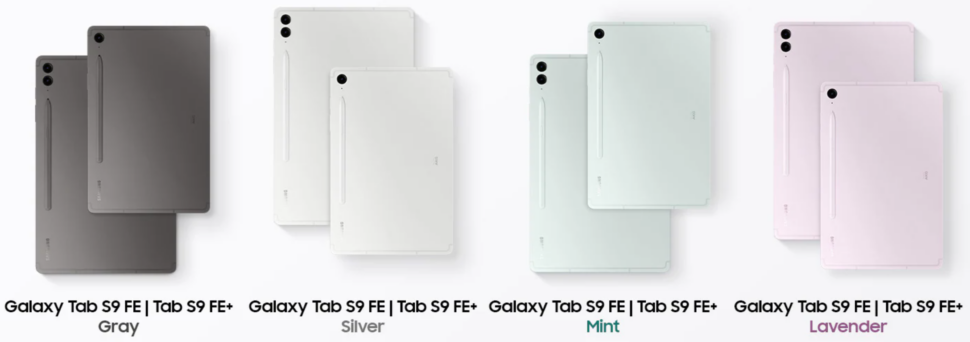 Samsung Tab S9 FE vorgestellt Farben