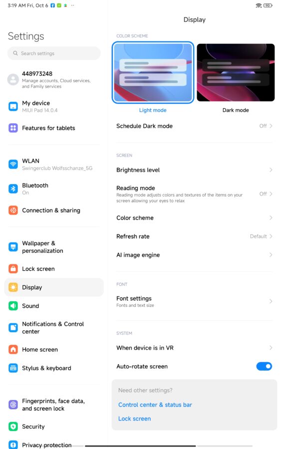Xiaomi Pad 6 Max Display Settings 1
