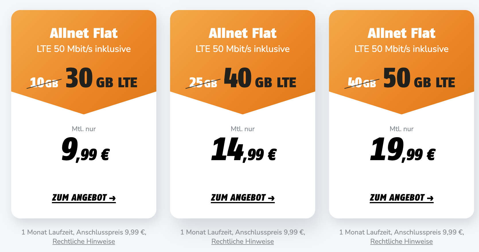 Monat pro 30GB Black 10€ Vodafone Week bei Tarif für Klarmobil -