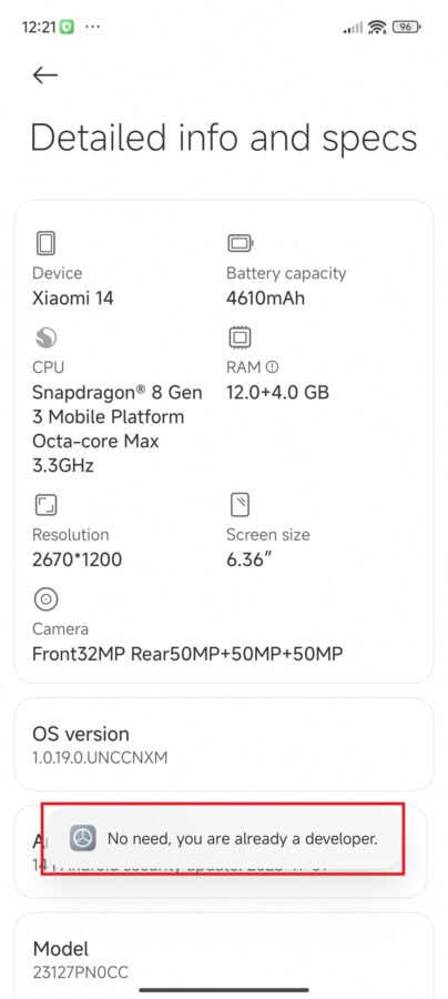 Xiaomi 14 HyperOS Entwickleroptionen aktivieren 5