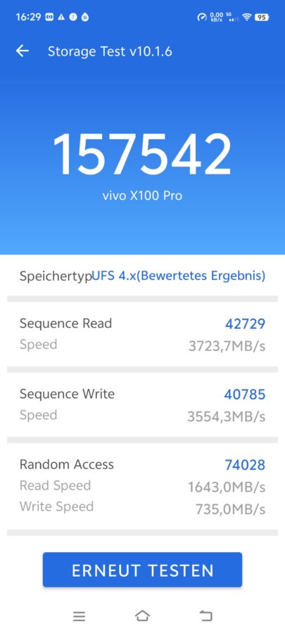 Vivo X100 Pro Benchmark storage test