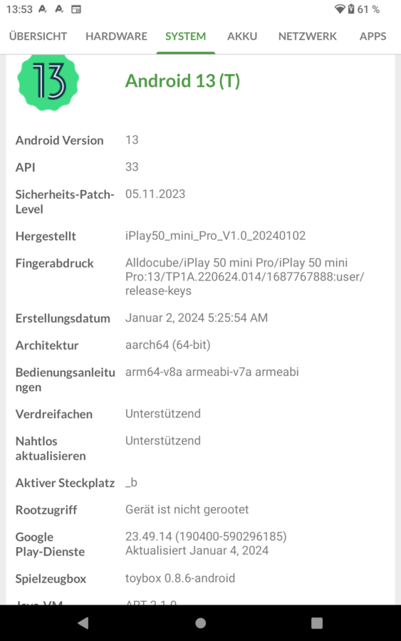 Alldocube iPlay 50 Mini Pro Android 13 5
