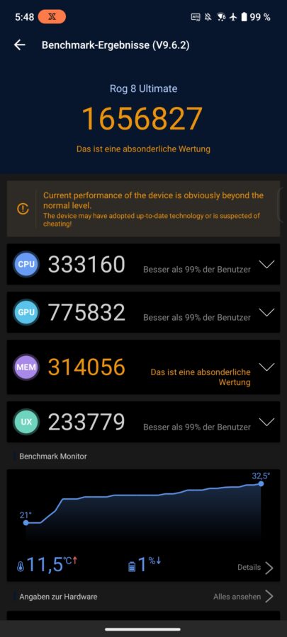 Asus ROG Phone 8 Pro Test AnTuTu Benchmark v9