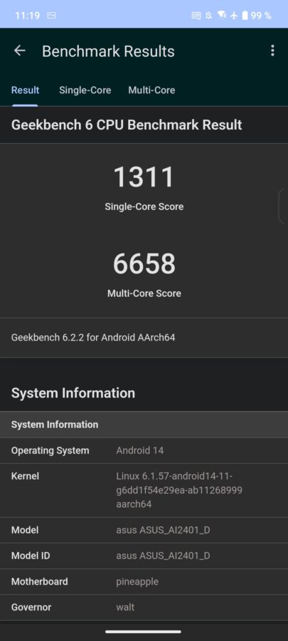 Asus ROG Phone 8 Pro Test Geekbench 6