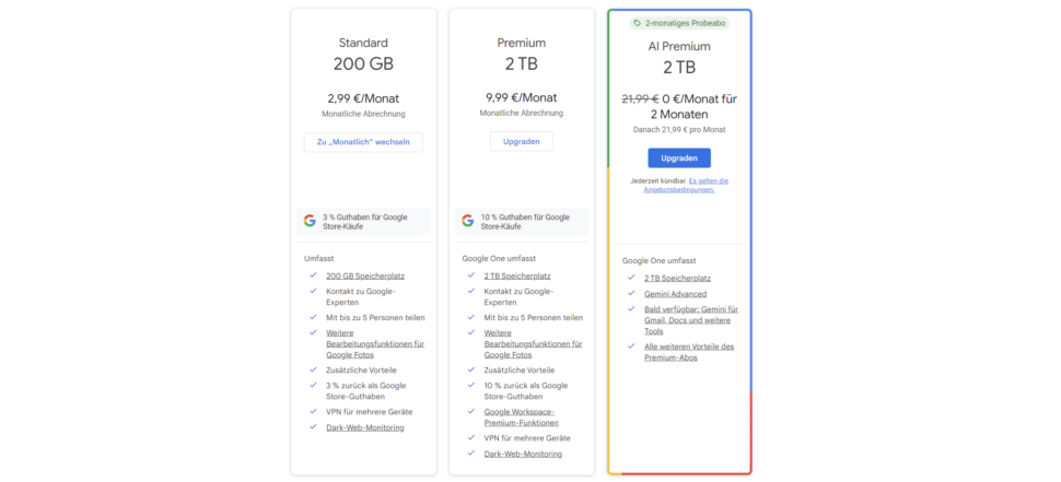 Google One AI Premium Abo