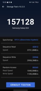 Samsung Galaxy S24 Test Screenshot Speicher