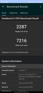 Samsung S24 Ultra Test Screenshot Geekbench 6