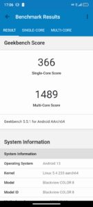 Test Blackview Color8 Geekbench5 2