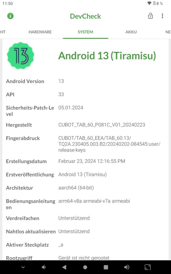 Cubot Tab 60 Android 13 2