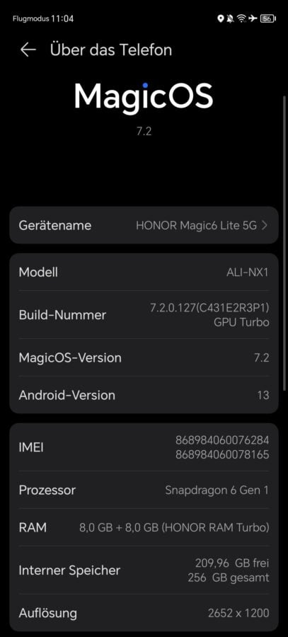 Honor Magic 6 Lite Test System 7
