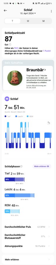 Schlaftracking und Schritte Xiaomi Watch S3 1