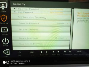 Xiaomi Notebook Pro Disable Secure Boot 1