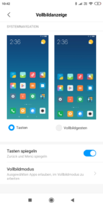 Xiaomi Redmi 7a MIUI Full Screen Gesten